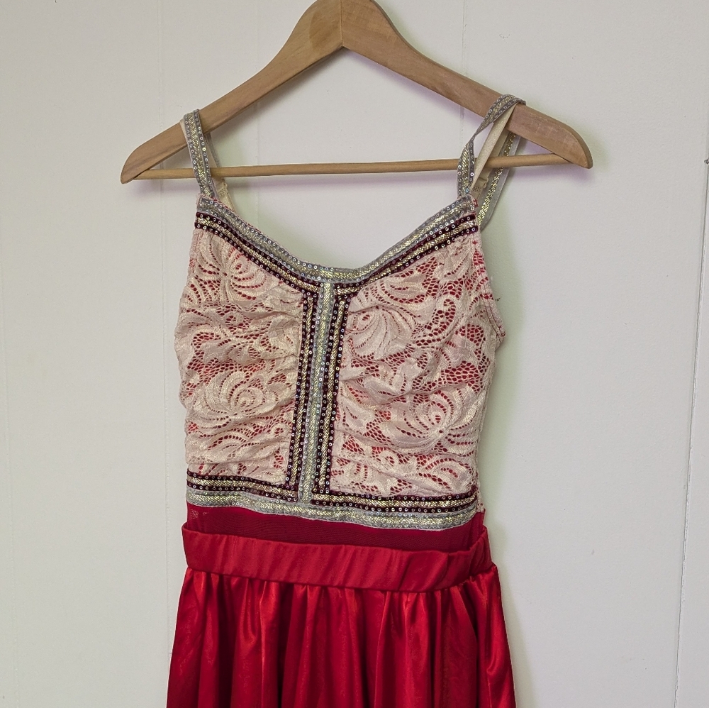 Red Jai Ho 11236 Bollywood Dance Dress By Weissman Size Adult M - Picture 7 of 11